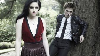Pattinson leather jacket tree trunk fashion photography wallpaper