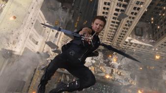 Renner the avengers (movie) bow (weapon) falling wallpaper