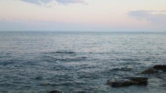Sunset ocean shore skyscapes wallpaper