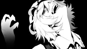 White video games touhou monochrome flandre scarlet wallpaper