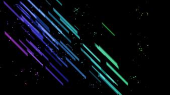 Abstract multicolor digital art lines black background splashes wallpaper