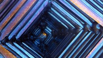 Abstract science crystals minerals element iridescence bismuth wallpaper