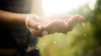 Hands water drops raindrop wallpaper