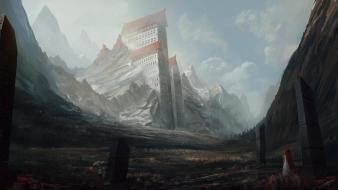 Landscapes houses fantasy art digital artwork blink wallpaper