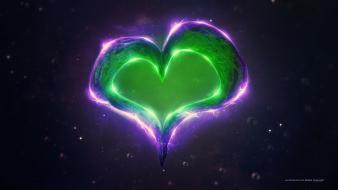 Multicolor people digital art hearts 3d lacza wallpaper