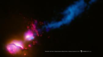 Outer space stars galaxies hubble supermassive black hole wallpaper