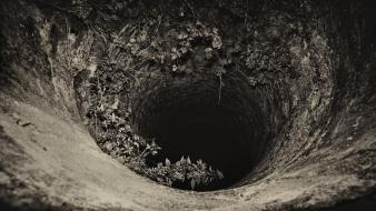 White cityscapes plants tunnels monochrome james lapett wallpaper