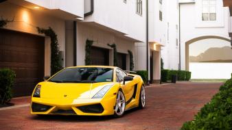 Yellow cars lamborghini gallardo lp570-4 superleggera wallpaper