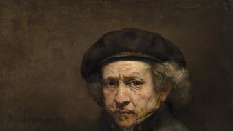 Artwork self portrait traditional art beret rembrandt wallpaper