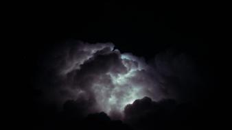 Clouds dark night lightning skyscapes wallpaper