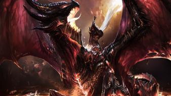 Deathwing digital art world of warcraft: cataclysm wallpaper