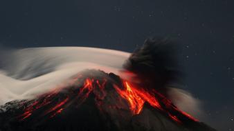 Mountains volcanoes lava ecuador wallpaper