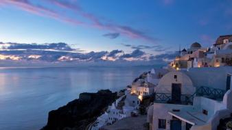 Water houses santorini greece wallpaper