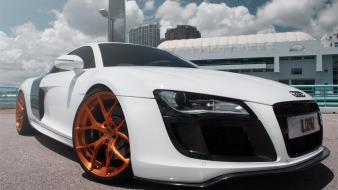 White golden tuning audi r8 wallpaper