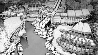 White halo reach monochrome concept art cities wallpaper