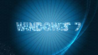 Abstract blue windows 7 funky digital art wallpaper