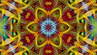 Abstract multicolor fractals psychedelic wallpaper