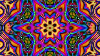 Abstract multicolor fractals psychedelic wallpaper
