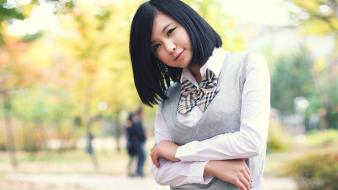 Asians korean ryu ji hye black hair wallpaper