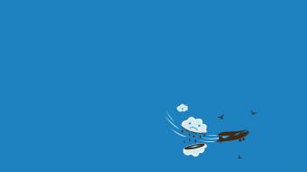 Clouds aircraft don people fun art simple wallpaper