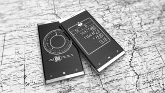 Compasses monochrome concept art smartphones windows phone wallpaper