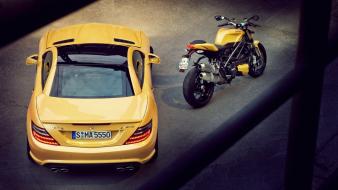 Ducati motorbikes streetfighter mercedes-benz mercedes benz slk wallpaper