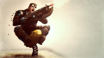 Games guns humor gears of war funny wallpaper