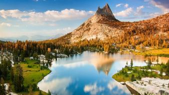 Landscapes nature trees forests grass cathedral lakes wallpaper