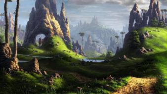 Landscapes valley fantasy art artwork wallpaper