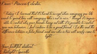 Little pony notes twilight sparkle princess celestia wallpaper