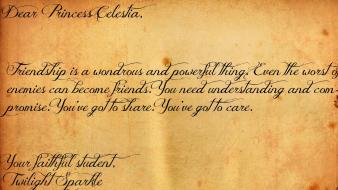Little pony notes twilight sparkle princess celestia wallpaper