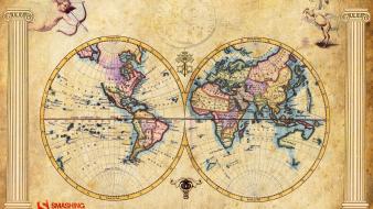Maps artwork drawings pillars cupid smashing magazine wallpaper