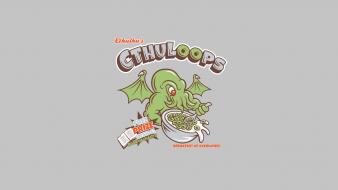 Minimalistic cthulhu funny cereal wallpaper
