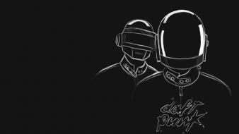 Music daft punk monochrome wallpaper