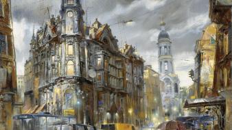 Paintings cities wallpaper