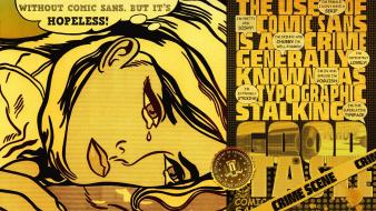 Police tape roy lichtenstein comic sans typefaces wallpaper