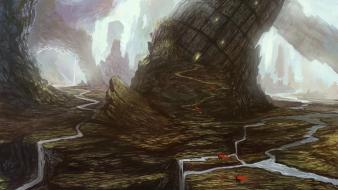 Tower knights fantasy art horses digital artwork wallpaper