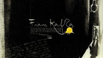 Typography light bulbs black background franz kafka wallpaper