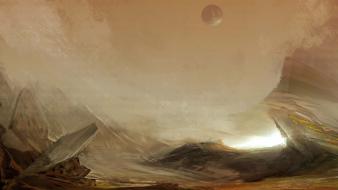 Video games landscapes design digital art wallpaper