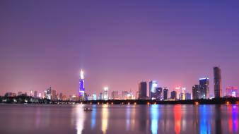 Water cityscapes city skyline wallpaper