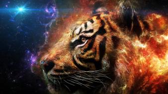 Abstract tigers artwork wallpaper