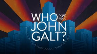 Atlas shrugged john galt art deco sunburst wallpaper