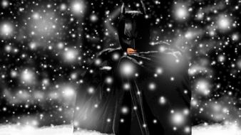 Batman snow superheroes christian bale artwork wallpaper