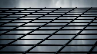 Clouds glass architecture buildings window panes reflections birmingham wallpaper
