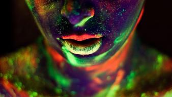 Faces body painting luminiscence wallpaper