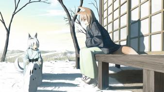 Holo the wise fox girls japanese clothes wallpaper