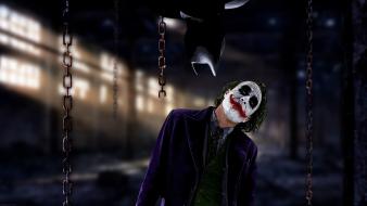 Joker heath ledger artwork chains dark knight wallpaper