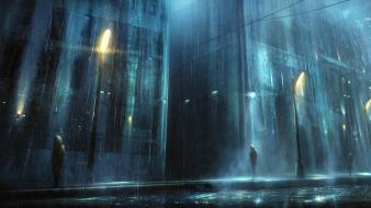 Night rain artwork cities wallpaper