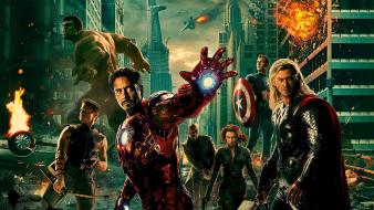 Stark hawkeye nick fury the avengers (movie) wallpaper