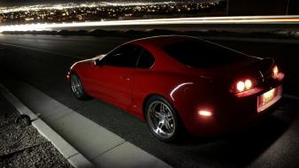 Toyota supra cars lights night wallpaper